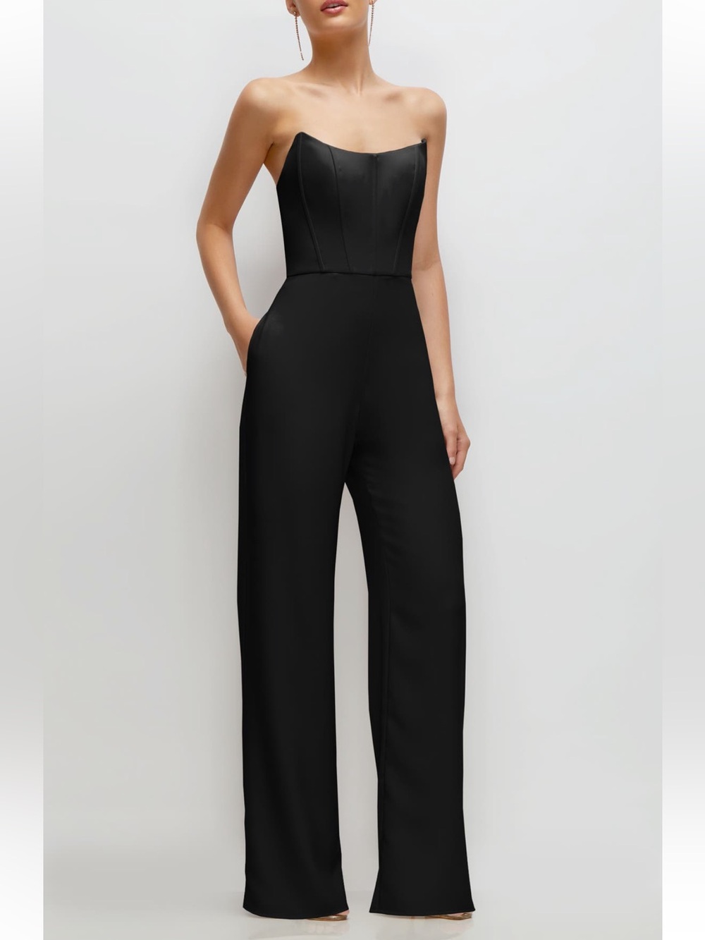 Corset Strapless Black Wide-Leg Jumpsuit. Worn once.